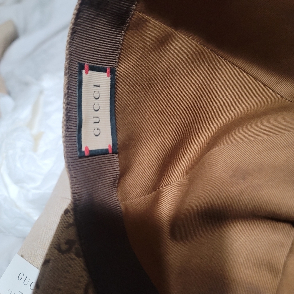 Gucci Brown/Beige GG Canvas Logo Baseball Cap (100% Authentic) - Picture 8 of 8